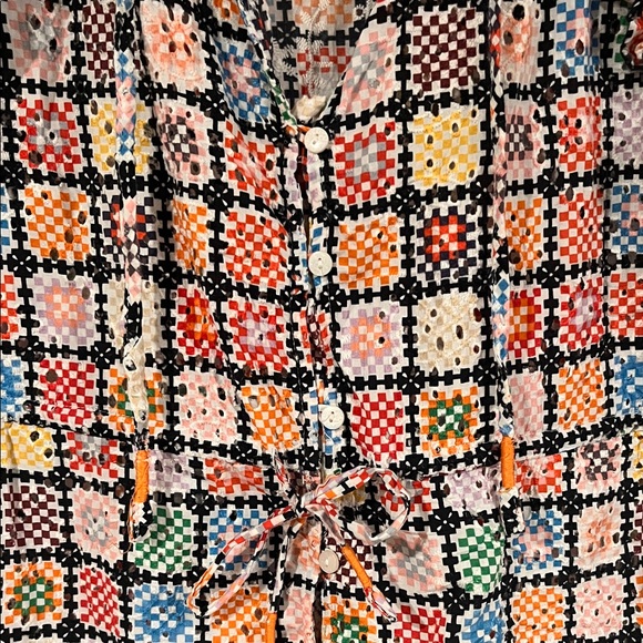 Maeve Multicolor Checkered Ruffle Blouse - Picture 4 of 9